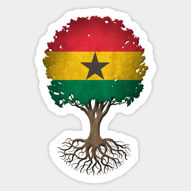 Tree of Life with Ghana Flag Sticker by jeffbartels